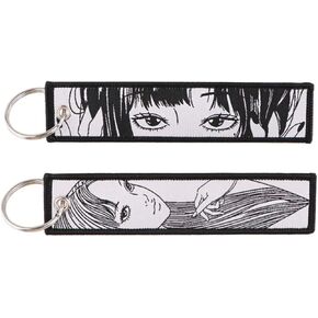 Junji Ito Tomie Kawakami Japanese Horror Manga Uzumaki Keychain Key Tag Chain Fob Ring
