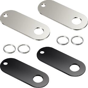4 Pieces Motor Bell Hangers and 4 Pieces Split Rings, Fits for Any Bell (Black, silver)