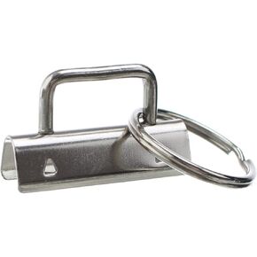 CleverDelights 1.5" Key Fob Hardware Set with Key Rings - 50 Sets - 1 1/2 Inch Lanyards Key Chains