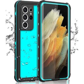 Samsung Galaxy S21 Ultra Phone Case Waterproof with Screen Protector, Full Body Protection Heavy Duty Shockproof Drop Proof Anti-Scratched Rugged Cases Cover for Galaxy S21 Ultra 6.8" （All Teal）