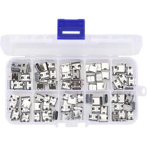 100PCS Type-C Female Connector 16 Pin,Fast Charging USB 3.1 Female Socket Solder Connector for Electronics Replacement DIY Projects
