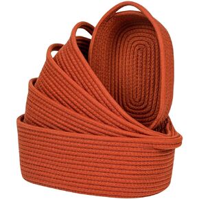 CubesLand Small Shelf Shelves Closet Basket,Woven Toy Basket Bin for Organizing,Storage Cube Organizer Basket Bin,Cute Rope Gifts Basket,Dog Cat Toy Basket Box,Over Toilet Storage Basket,White 5-Piece