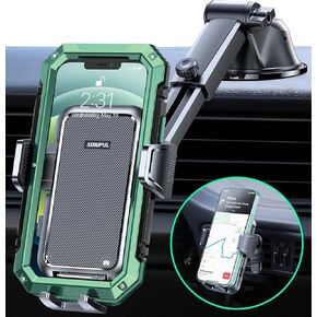 Car Phone Holder Mount, Phone Mounts for Car (Bumpy Roads Friendly) 3 in 1 Universal Car Mount, Easy Clamp Hands Free Universal Fit for Dashboard Windshield Vent iPhone Samsung and More Phones