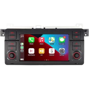 LXKLSZ Car Stereofor BMW E46 3 Series 1999-2004 Compatible with Wireless Carplay/Android Auto with 7 inch IPS Touch Screen/Bluetooth/Mirror Link/FM/AM/USB/High Power