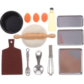 LUOZZY Miniature Baking Tools for Kids Pretend Play Dollhouse Baking Tool Set Mini Kitchen Decoration