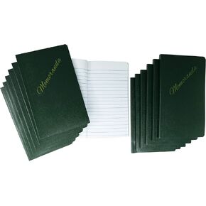 Tacticai 12-Pack Green Military Memorandum Book, 3.25" x 5.5" - 144 Pages, for Note and Memo Keeping, Side Bound, Pocket-Sized Paper Pad, NSN 7530-00-222-0078