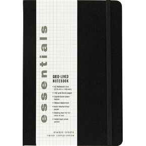Essentials Grid-lined Notebook, Large, A5 Size (Journal, Diary)