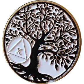 RecoveryChip 10 Year AA Medallion Tree of Life Serenity Prayer Medallion Coin