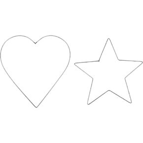 FAVOMOTO 2Pcs Wire Wreath Frame Heart Star Wire Wreath Form Wreath Iron Star Frame Rings Garland Frame Heart Shaped Metal Rings Hoops Macrame Rings Metal Dreamcatcher Rings Hoop
