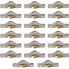 RDEXP Sliding Roller Wheel 20mm Diameter Slotted Wheel for Wardrobes Cabinet Bookcases Door Window Set of 20