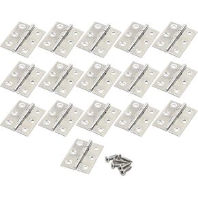 1.5 inch Stainless Steel Folding Butt Hinge Home Furniture Hardware Door Cupboard Cabinet Hinge Pack of 16