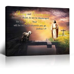Scripture Bible Verses Wall Art Teal Sea Turtle Canvas Print Motivational Quotes Framed Artwork Ocean Beach Picture Poster Wall Decor for Bedroom Living Room 12X16 Inch