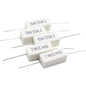 10pcs Wirewound Ceramic Resistor 5W 20kΩJ Inductionless Cement Resistor
