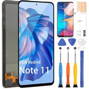 LCD Display Kits for Xiaomi Redmi Note 11, Screen Replacement for Redmi Note 11 2201117TG 2201117TI 2201117TY 2201117TL 6.43" Touch Screen Digitizer Assembly with Repair Tools (Not for Mi 11)