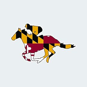 Maryland MD Racing Horse State Flag Sticker Self Adhesive Vinyl Decal Jockey Equestrian Race