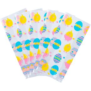 Restaurantware - Bag Tek 5 x 3 x 11 Inch Candy Bags, 100 Gusseted Printed Candy Bags - Easter Chicks, Twist Ties Sold Separately, Plastic Candy Bags, Heat Sealable, For Holding Candies