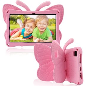 Fire HD 10 Kids Tablet 11th Gen 2021 2023 Case 10.1 Cute Butterfly Kids Pro Case with Stand Light Weight EVA Rugged Shockproof Heavy Duty Kids Friendly Full Cover for Kids Girls (Blue)