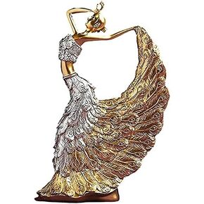Peacock Dancer Statue Peacock Dancer Figurine Dancer Girl Sculpture for Home Table Decoration