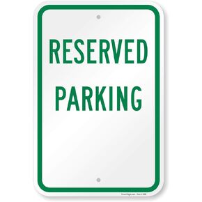 SmartSign (عبوة من 2) لافتة وقوف السيارات المحجوزة، 18 × 12 بوصة، مركب ألومنيوم 2 مم، فتحات مثقوبة مسبقًا، صنع في الولايات المتحدة الأمريكية، أخضر على أبيض in Kuwait