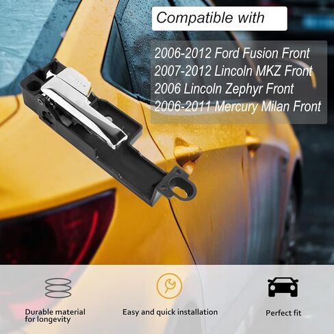 استبدال زوج مقبض الباب الداخلي للسائق الأمامي من NPAUTO لسيارة Ford Fusion 2006 2007 2008 2009 2010 2011 2012، 06-11 Mercury Milan، 07-12 Lincoln MKZ، 6E5Z5422601A in Saudi Arabia
