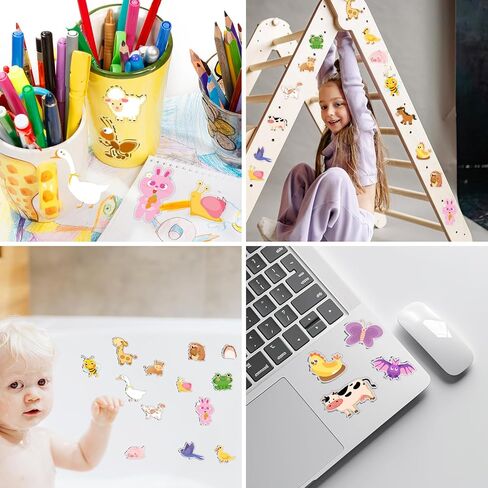 GeeRic 20Pcs Window Stickers Gel & Decals for Kids, Farm Animals Window Clings Stickers, Window Gel Clings Decals, Reusable Thick Gel Clings for Toddlers and Adults Plane Classroom Home in Kuwait