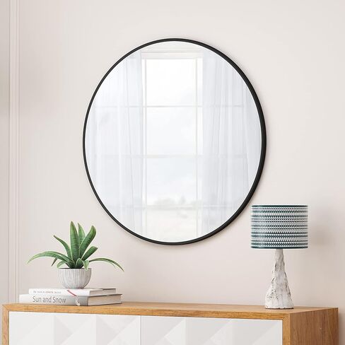 48 Inch Oversized Big Size Circular Mirror Wall Mirror, Round Vanity Mirror Metal Framed Dressing Mirror for Bathroom, Living Room, Bedroom in Saudi Arabia