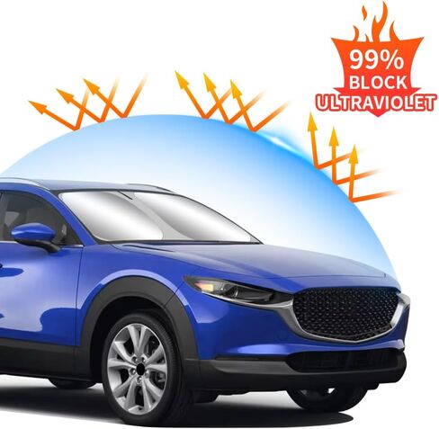 Car Sun Shade for Mazda CX-30 CX30 2020 2021 2022 2023 2024 SUV Auto Interior Accessories Front Windshield Sunshade Foldable Insulation Reflective Protector Parasol Window Curtains Cover Visor in Saudi Arabia