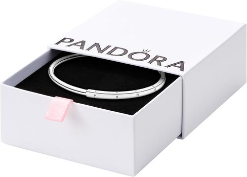 Pandora Jewelry Signature I-D Open Bangle Bracelet for Women, With Gift Box in Saudi Arabia