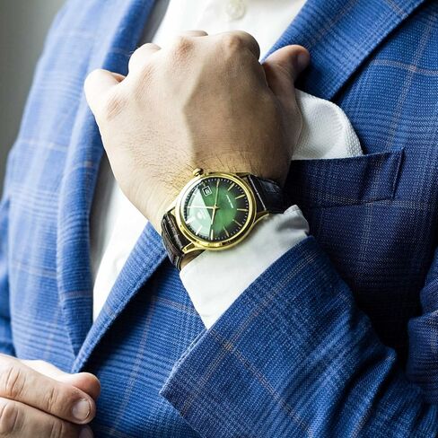 ساعة أورينت للرجال أنالوج أوتوماتيكية بحزام جلدي FAC08002F0، أخضر صنوبر، حزام in Kuwait