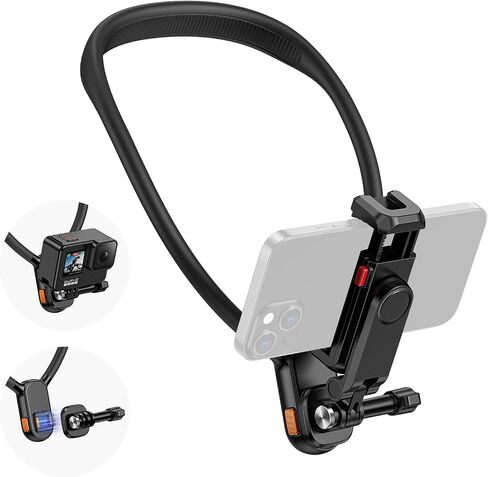 POV Neck Phone Holder for Recording, Neck Tripod for Phones Hands Free Cellphone Chest Mount Stand Compatible with iPhone Samsung Galaxy Motorola Pixel All Phones in Saudi Arabia