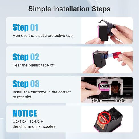 خرطوشة حبر متوافقة مع INKCLOUD بديلة ذات إنتاجية أعلى لحبر الطابعة HP 67XL لحبر HP 6055 6052 6058 6075 Pro 6455 6455e 6452 6458 1255 2732 2752 2755e 4140 4155 (1 أسود 1 ثلاثي الألوان، عبوتان)... in Kuwait