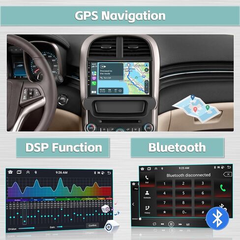 [4G+64G] for Chevrolet Chevy Malibu 2011-2014 Android 13 Stereo Wireless CarpPlay Android Auto, 9 Inch Touchscreen in Dash GPS Navigation System with WiFi BT FM RDS Backup Camera in Saudi Arabia
