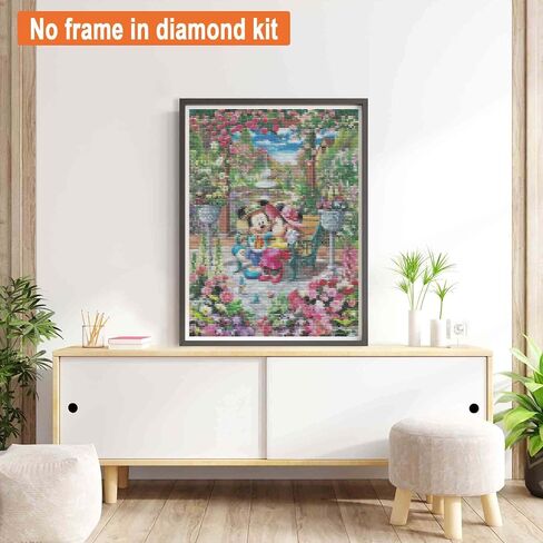 PALODIO 5D الماس الفن اللوحة الماوس، مجموعات الفن الماس للبالغين الماوس الكرتون، الطلاء بالأرقام الحفر المستديرة الكاملة عبر غرزة الكريستال حجر الراين ديكور المنزل الجدار 12x16 بوصة-15 in Kuwait