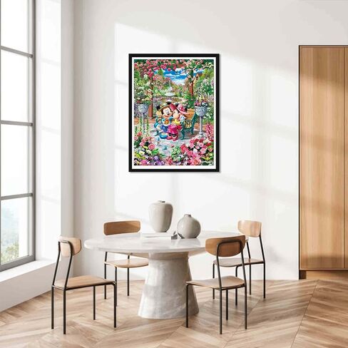 PALODIO 5D الماس الفن اللوحة الماوس، مجموعات الفن الماس للبالغين الماوس الكرتون، الطلاء بالأرقام الحفر المستديرة الكاملة عبر غرزة الكريستال حجر الراين ديكور المنزل الجدار 12x16 بوصة-15 in Kuwait