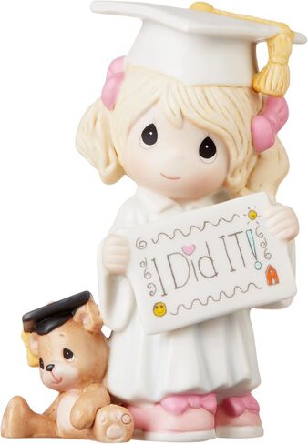 Precious Moments Little Girl Graduate Figurine | I Did It Graduation Girl with Teddy Bear Bisque Porcelain | Kindergarten Graduation Gift in Saudi Arabia
