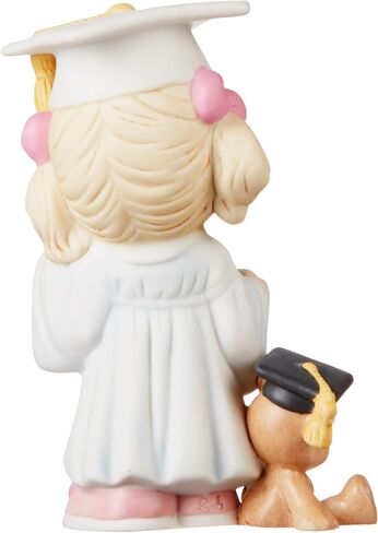 Precious Moments Little Girl Graduate Figurine | I Did It Graduation Girl with Teddy Bear Bisque Porcelain | Kindergarten Graduation Gift in Saudi Arabia