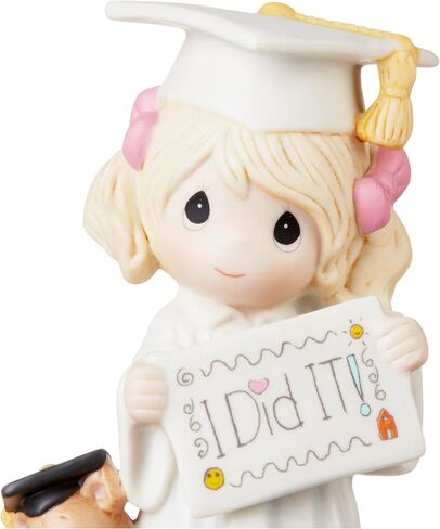 Precious Moments Little Girl Graduate Figurine | I Did It Graduation Girl with Teddy Bear Bisque Porcelain | Kindergarten Graduation Gift in Saudi Arabia