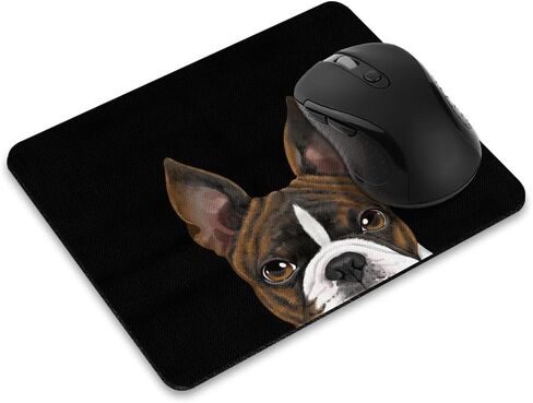 لوحة ماوس مستطيلة غير قابلة للانزلاق، وسادة ماوس للكلاب من WIRESTER Boston Terrier باللونين الأحمر والأبيض للمنزل والمكتب ومكتب الألعاب in Saudi Arabia