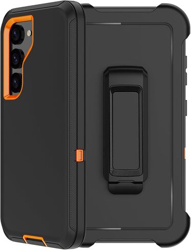 for Samsung Galaxy S23 Case with Belt Clip Holster, 2X Screen Protector, [Military Grade Protection] Heavy Duty Full Body Shockproof Dust-proof Rugged Protective Cover for Samsung S23 5G (Black) in Saudi Arabia