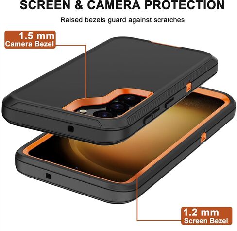 for Samsung Galaxy S23 Case with Belt Clip Holster, 2X Screen Protector, [Military Grade Protection] Heavy Duty Full Body Shockproof Dust-proof Rugged Protective Cover for Samsung S23 5G (Black) in Saudi Arabia