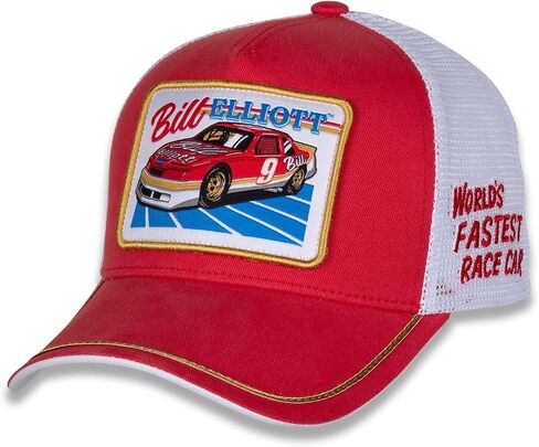 قبعة Bill Elliott #9 أسرع سيارة سباق في العالم من NASCAR ذات رقعة خلفية شبكية حمراء لسائقي الشاحنات in Saudi Arabia