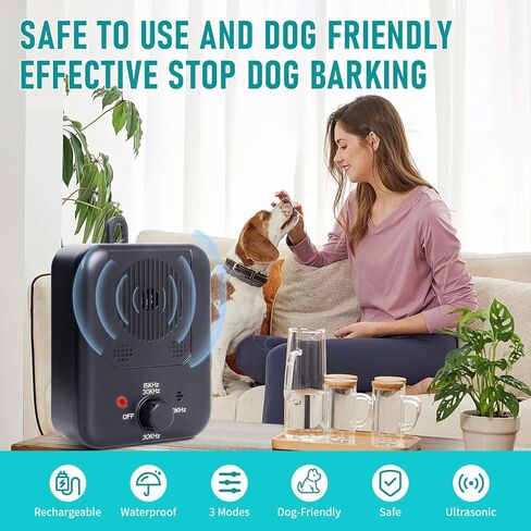Anti Barking Devices, 2 Pack Dog Bark Stop Devices with 3 Modes, Rechargeable Ultrasonic Dog Barking Deterrent Devices in Kuwait