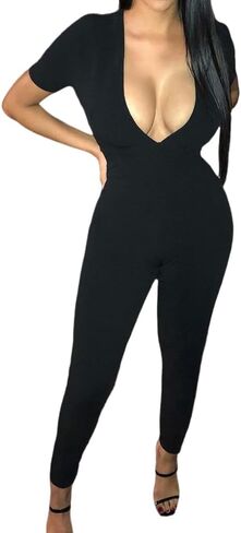 المرأة قصيرة الأكمام مثير الخامس الرقبة نحيل الساق Bodycon بذلة in Saudi Arabia