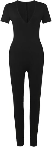 المرأة قصيرة الأكمام مثير الخامس الرقبة نحيل الساق Bodycon بذلة in Saudi Arabia