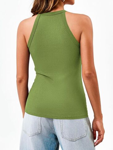 Dellytop Summer Womens Tank Tops - Casual Sleeveless Basic Cami Top Shirt Slim Knit Ribbed Racerback Workout Blouses in Kuwait