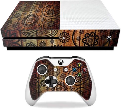 غلاف MightySkins من ألياف الكربون لجهاز Microsoft Xbox One S - خشبي | لمسة نهائية واقية ومتينة من ألياف الكربون | سهل التطبيق والإزالة وتغيير الأنماط | صنع في الولايات المتحدة الأمريكية in Saudi Arabia