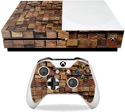 غلاف MightySkins من ألياف الكربون لجهاز Microsoft Xbox One S - خشبي | لمسة نهائية واقية ومتينة من ألياف الكربون | سهل التطبيق والإزالة وتغيير الأنماط | صنع في الولايات المتحدة الأمريكية in Saudi Arabia