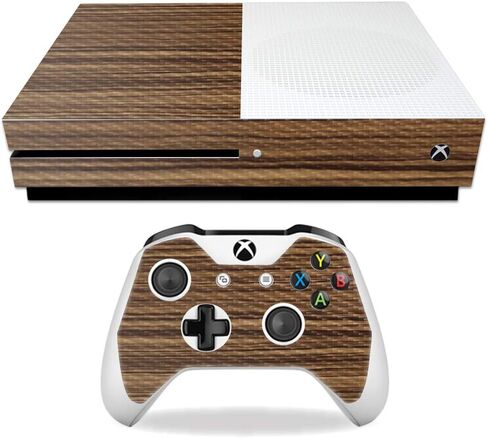 غلاف MightySkins من ألياف الكربون لجهاز Microsoft Xbox One S - خشبي | لمسة نهائية واقية ومتينة من ألياف الكربون | سهل التطبيق والإزالة وتغيير الأنماط | صنع في الولايات المتحدة الأمريكية in Saudi Arabia