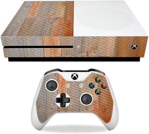غلاف MightySkins من ألياف الكربون لجهاز Microsoft Xbox One S - خشبي | لمسة نهائية واقية ومتينة من ألياف الكربون | سهل التطبيق والإزالة وتغيير الأنماط | صنع في الولايات المتحدة الأمريكية in Saudi Arabia