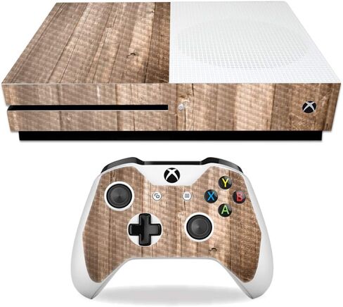 غلاف MightySkins من ألياف الكربون لجهاز Microsoft Xbox One S - خشبي | لمسة نهائية واقية ومتينة من ألياف الكربون | سهل التطبيق والإزالة وتغيير الأنماط | صنع في الولايات المتحدة الأمريكية in Saudi Arabia